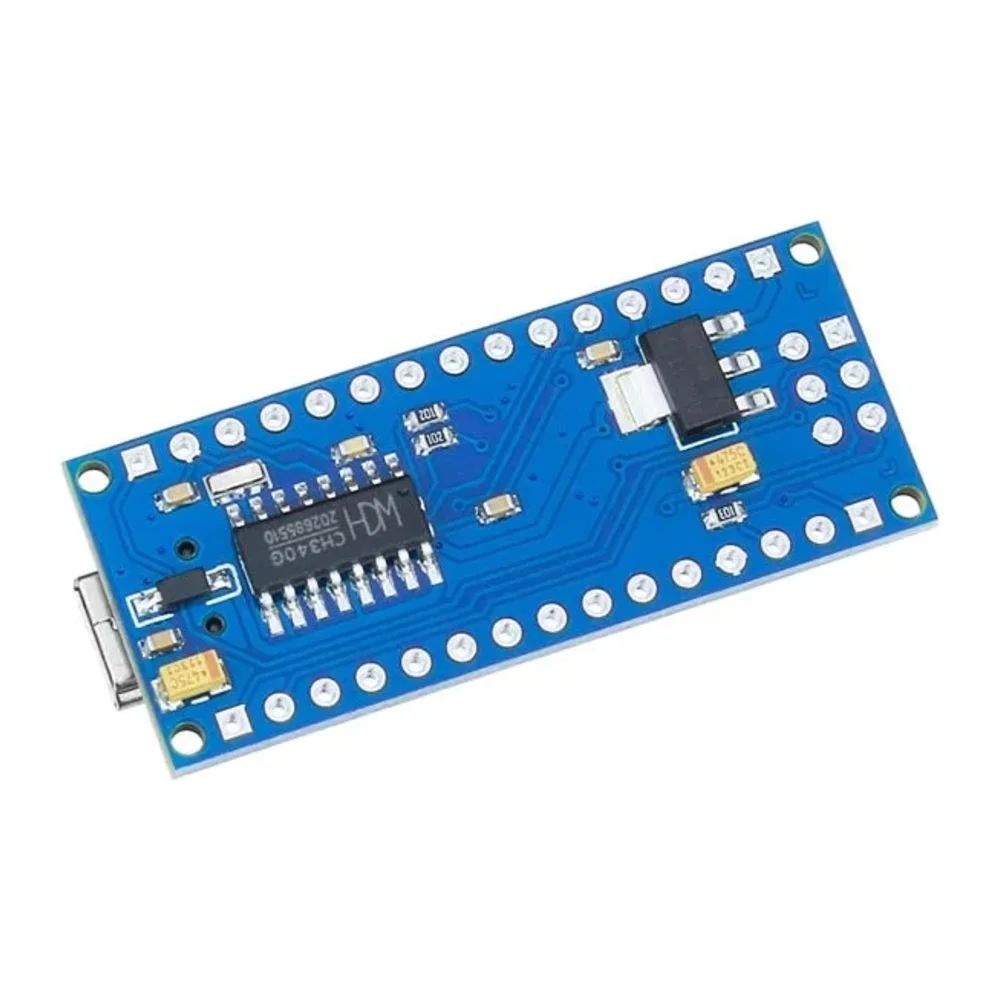 Nano V3 Board (ATmega328P, CH340) — Headers Soldered + USB Cable