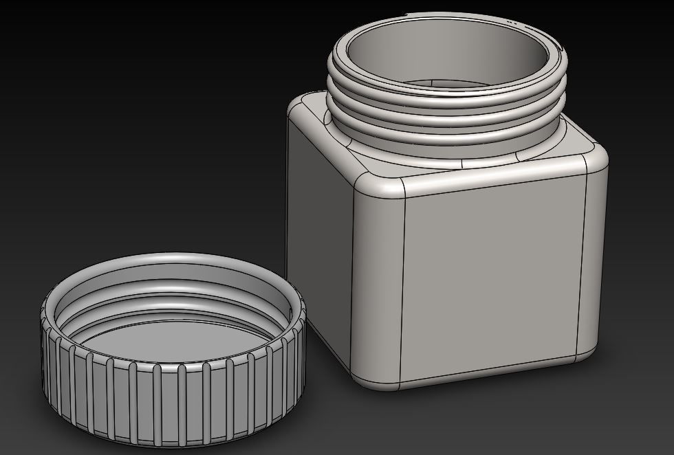 Plastic square jar with lid Image 3